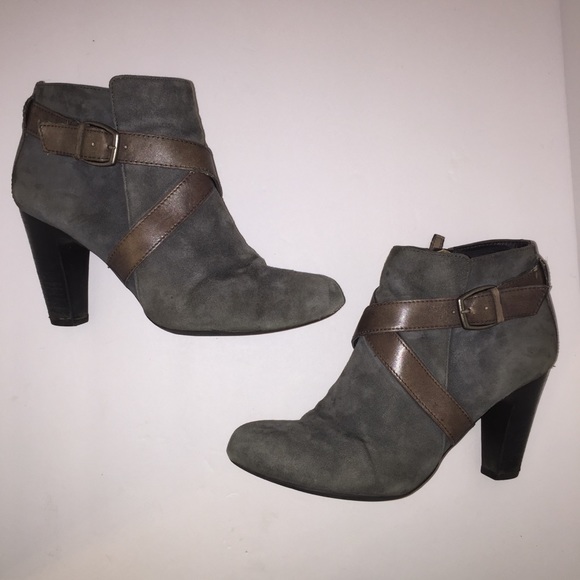 Franco Sarto Shoes - Franco Sarto Suede Heeled Ankle Booties - Sz 6
